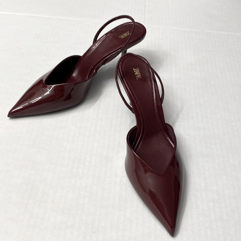 New Zara Elegant Burgundy Heels Size 40